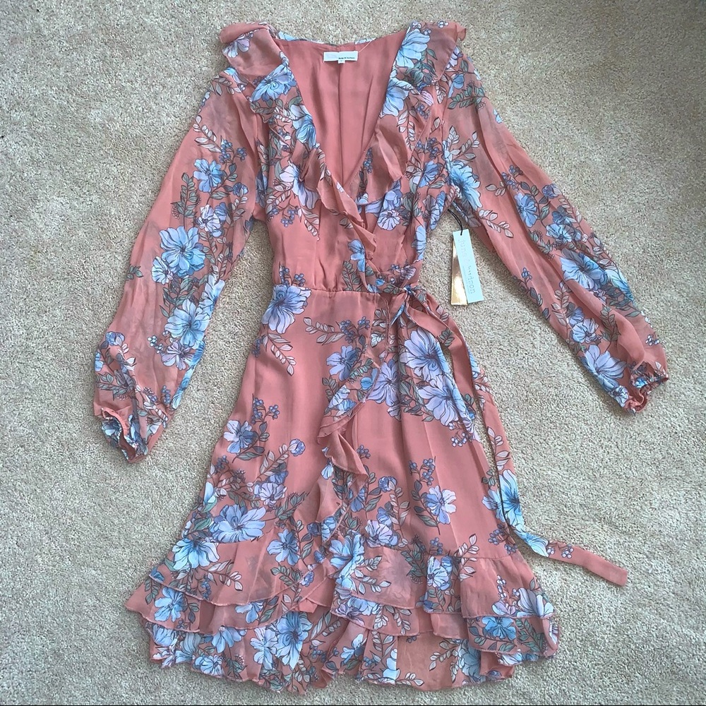 Ruffle-Trim wrap dress